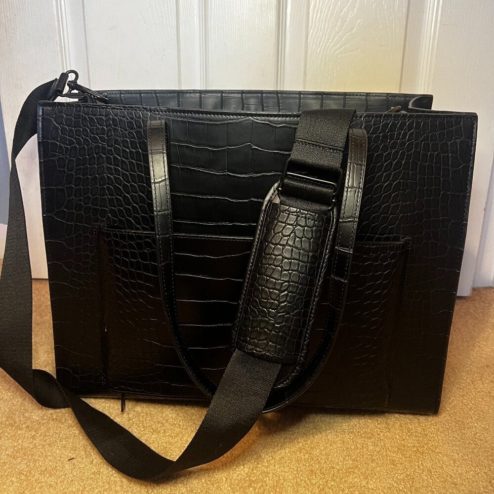 BÉIS The Large Work Tote Bag in Black Croc